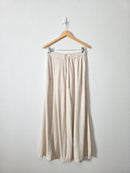 Linen Blend Wide Leg Pants (S)