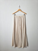 Linen Blend Wide Leg Pants (S)