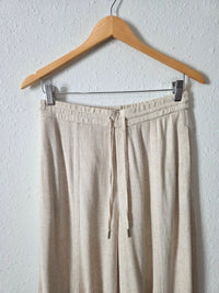 Linen Blend Wide Leg Pants (S)