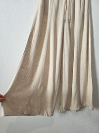 Linen Blend Wide Leg Pants (S)