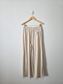 Linen Blend Wide Leg Pants (S)