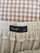 Linen Blend Wide Leg Pants (S)