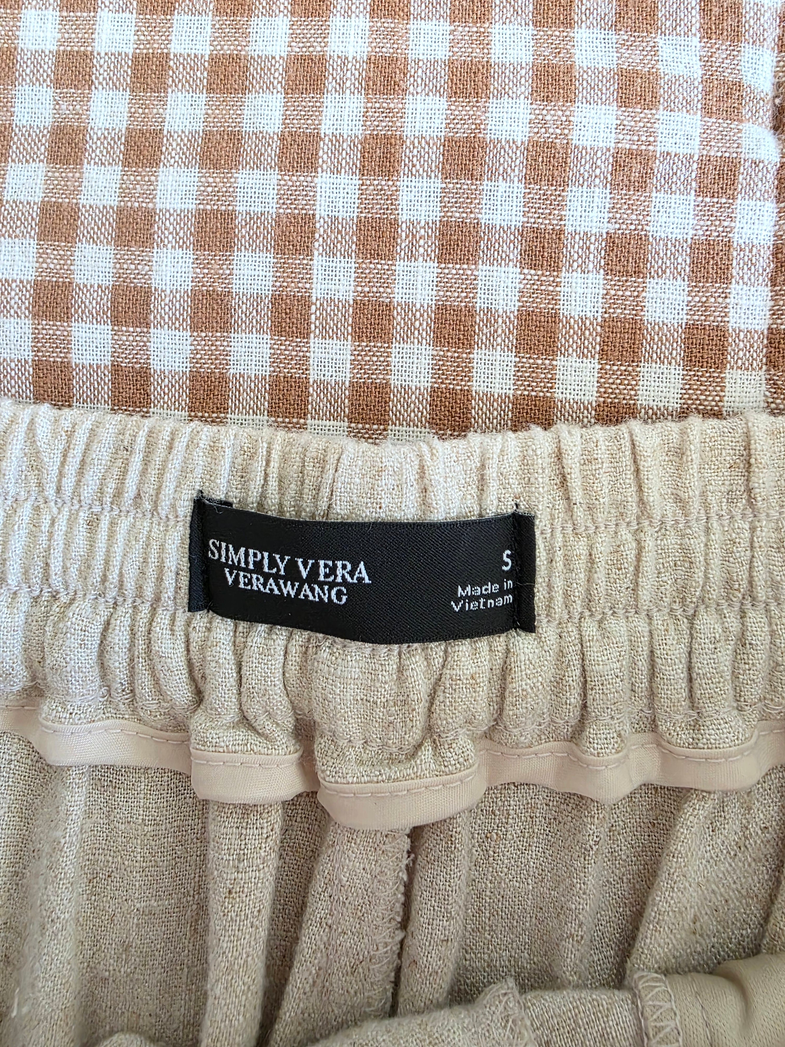 Linen Blend Wide Leg Pants (S)