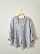 Striped Linen Button Up Shirt (XL)