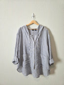 Striped Linen Button Up Shirt (XL)