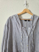 Striped Linen Button Up Shirt (XL)