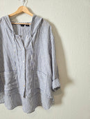 Striped Linen Button Up Shirt (XL)