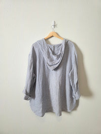 Striped Linen Button Up Shirt (XL)