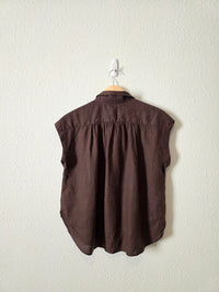 J.Crew Brown Linen Shirt (XS)