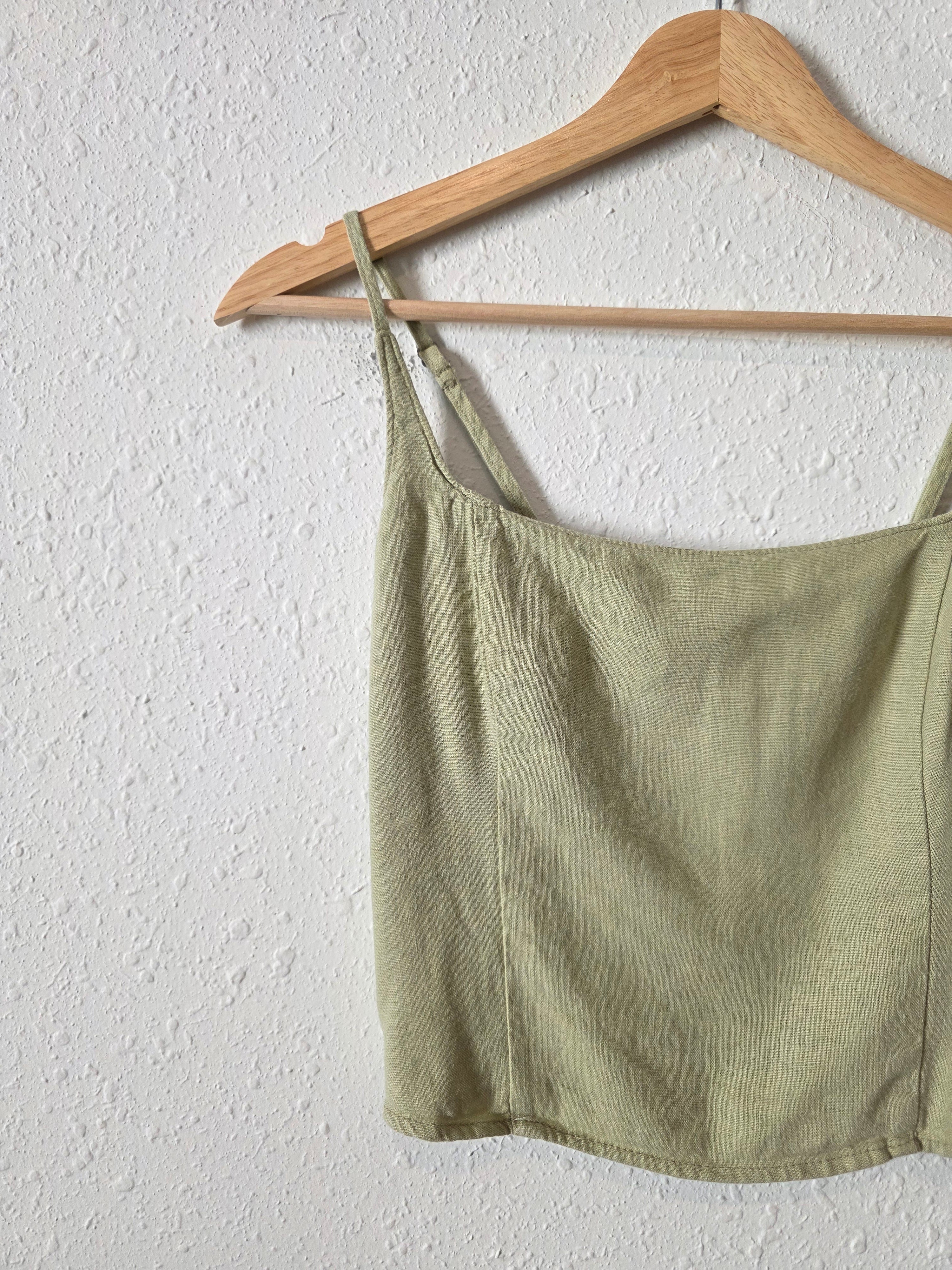 Abercrombie Linen Blend Crop Tank (XS)