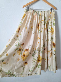 Floral Cotton Midi Skirt (M)