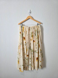 Floral Cotton Midi Skirt (M)
