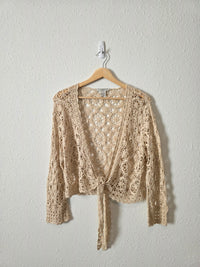 Vintage Crochet Tie Front Top (XL)