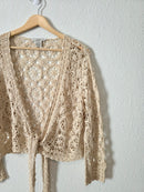Vintage Crochet Tie Front Top (XL)