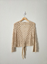 Vintage Crochet Tie Front Top (XL)