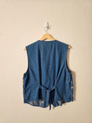 Vintage Floral Embroidered Vest (L)