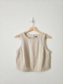 NEW Linen Blend Button Back Top (XS)