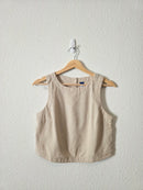 NEW Linen Blend Button Back Top (XS)