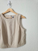 NEW Linen Blend Button Back Top (XS)