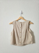 NEW Linen Blend Button Back Top (XS)