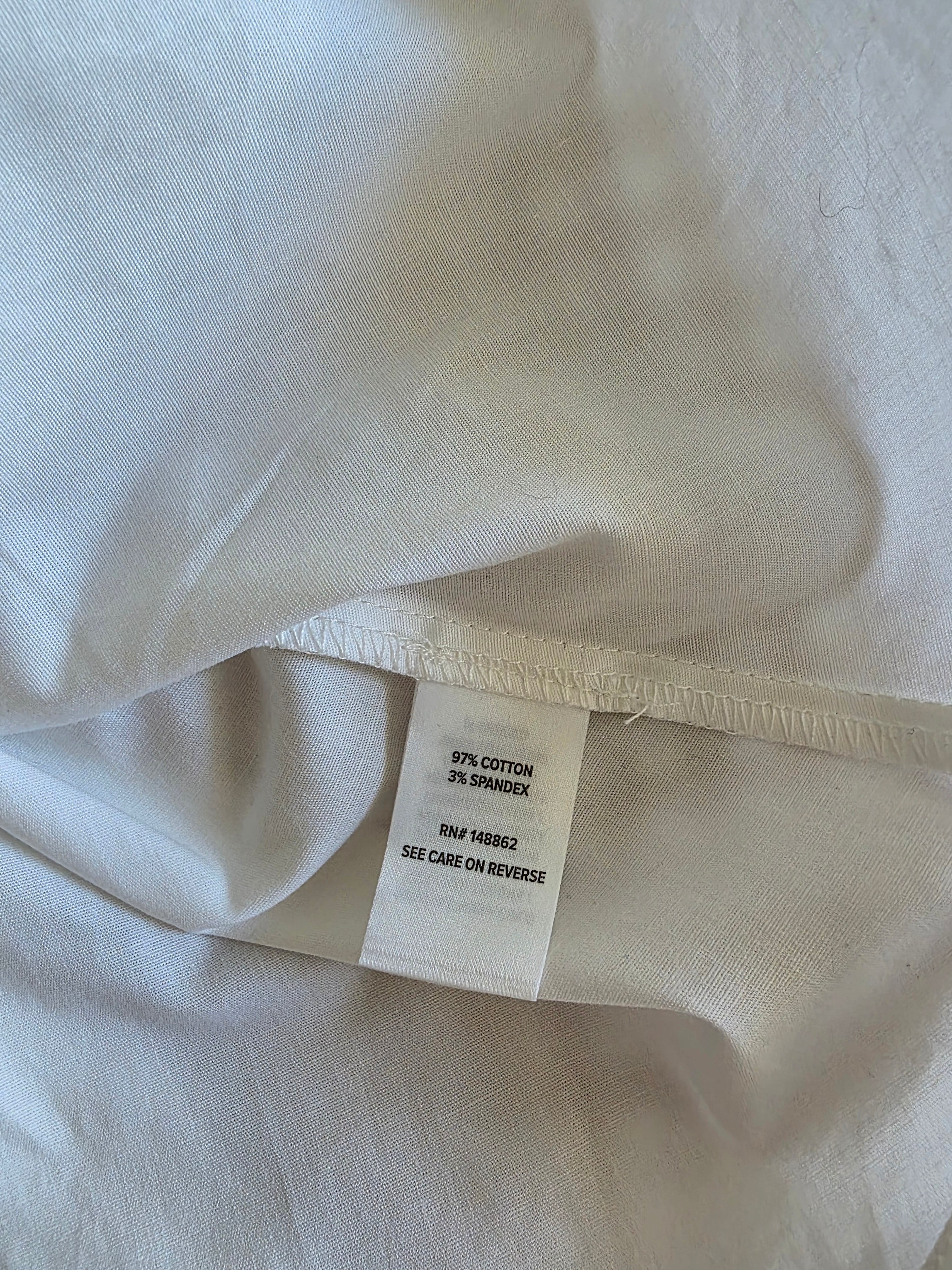 White Puff Sleeve Cotton Top (3X)