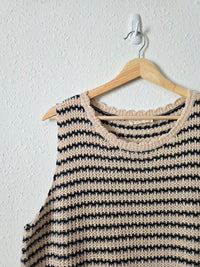 Doe & Rae Striped Knit Tank (L)