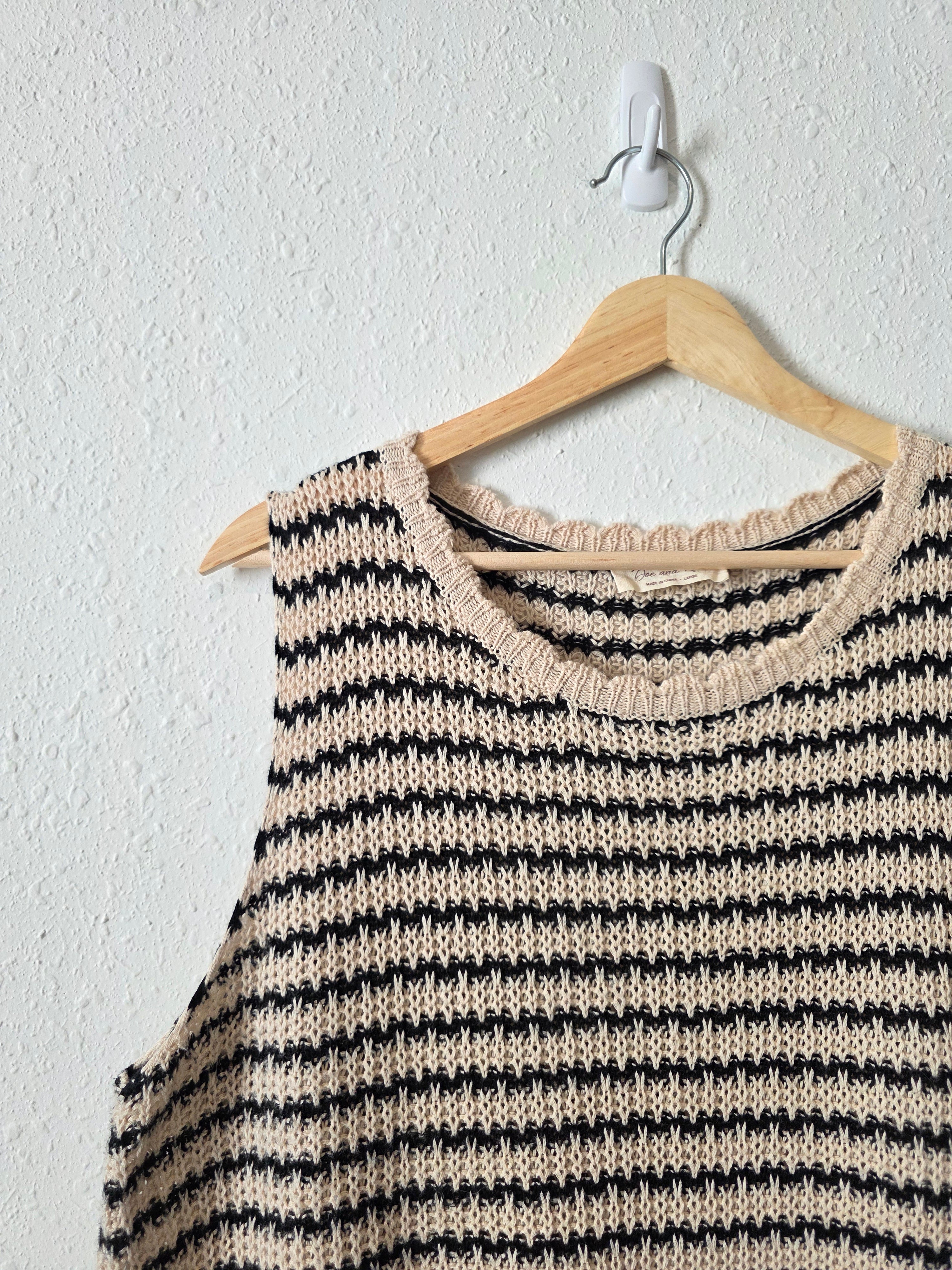 Doe & Rae Striped Knit Tank (L)