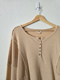 Bibi Waffle Henley Top (XL)
