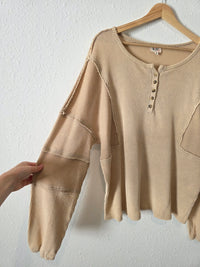 Bibi Waffle Henley Top (XL)