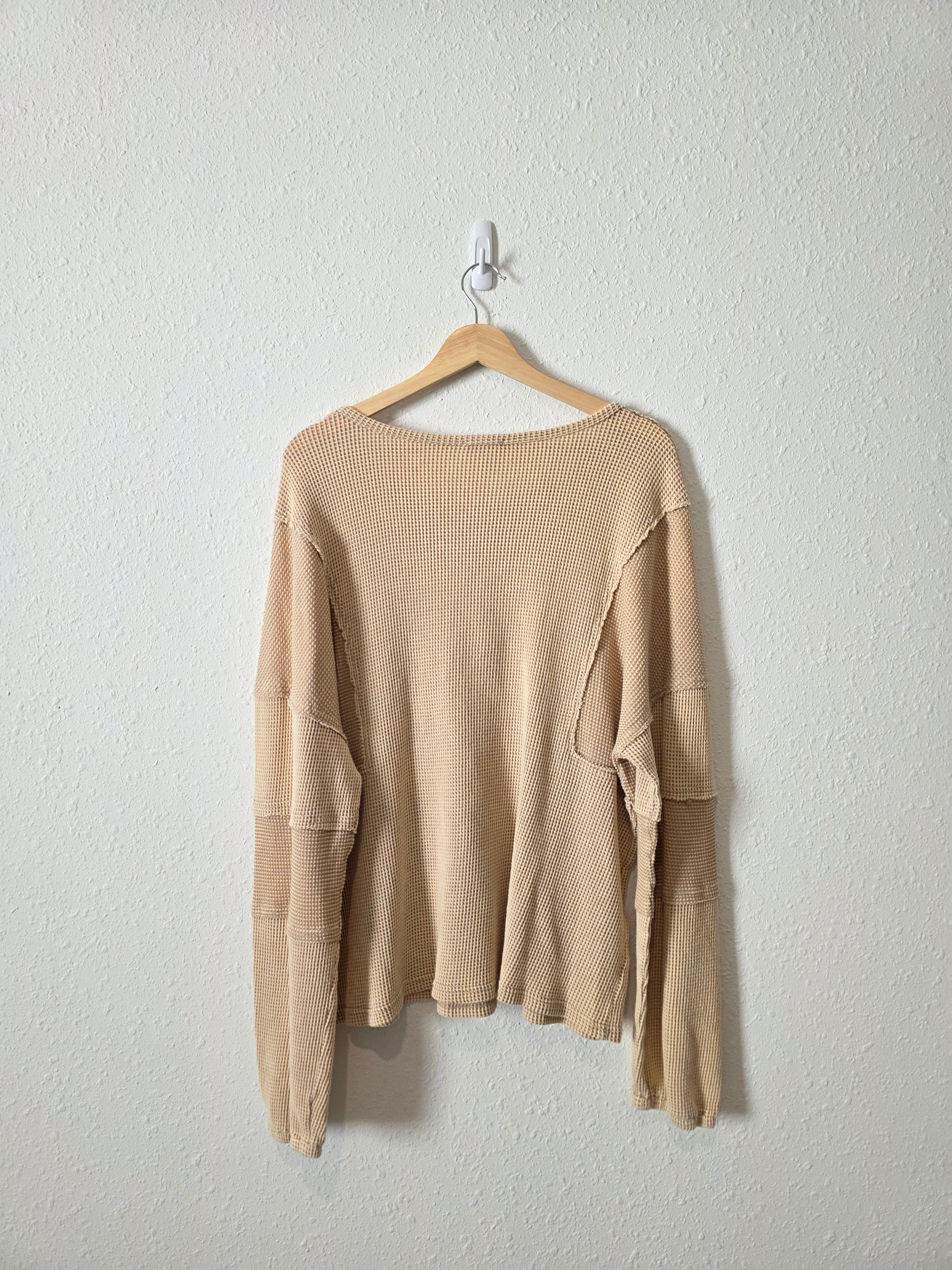 Bibi Waffle Henley Top (XL)