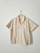Madewell Neutral Gingham Button Up Shirt (L/XL)