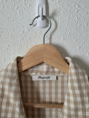 Madewell Neutral Gingham Button Up Shirt (L/XL)