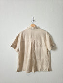 Madewell Neutral Gingham Button Up Shirt (L/XL)