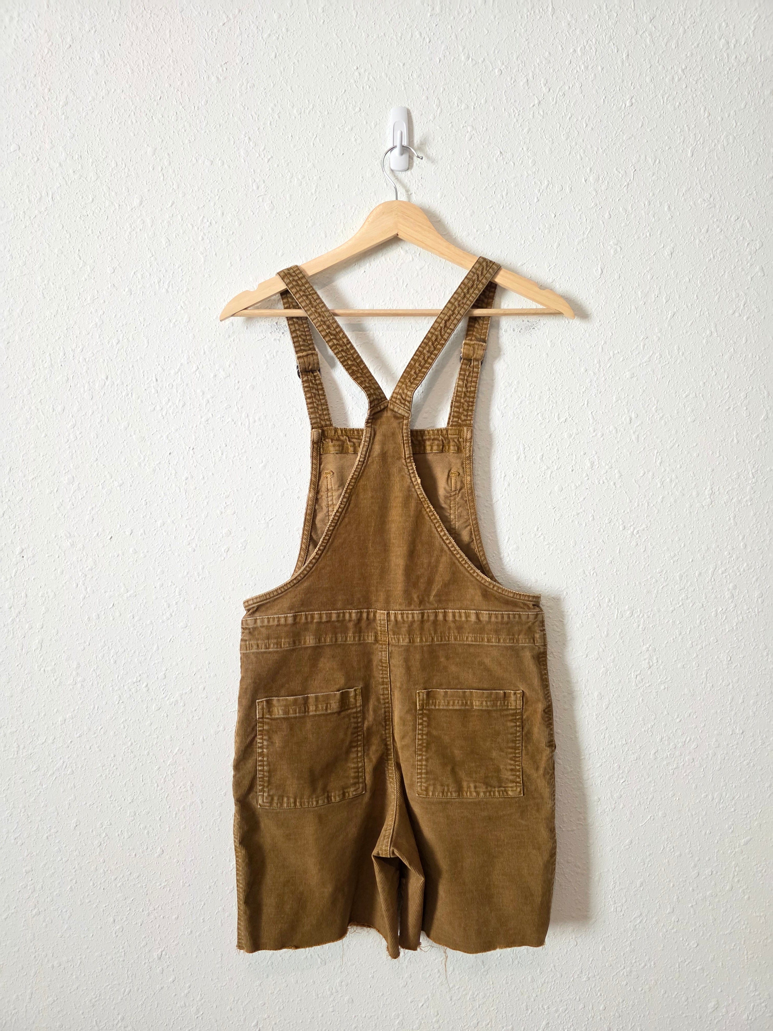 Aerie Brown Corduroy Shortalls (XXS)