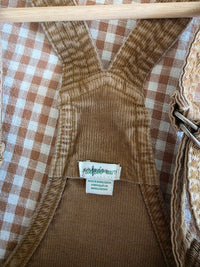 Aerie Brown Corduroy Shortalls (XXS)