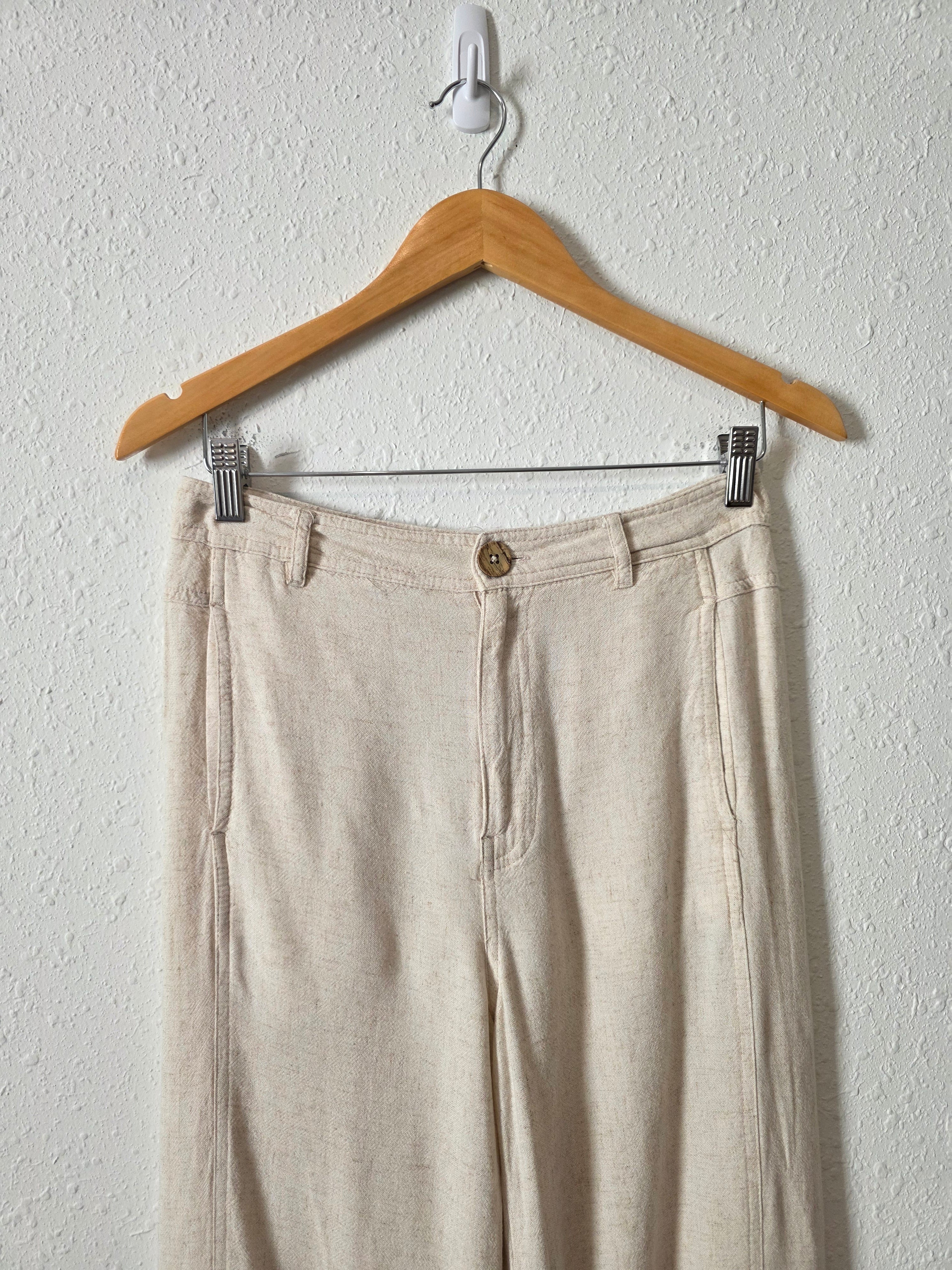 Linen Blend Wide Leg Pants (26)