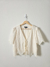 Lulus Floral Tie Front Top (S)