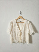 Lulus Floral Tie Front Top (S)