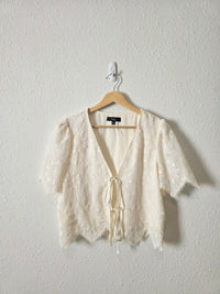 Lulus Floral Tie Front Top (S)