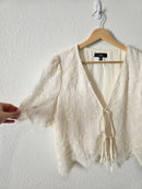 Lulus Floral Tie Front Top (S)