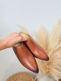 Frye Cognac Leather Mules (7.5)