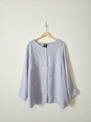 Striped Linen Button Up Shirt (3X)