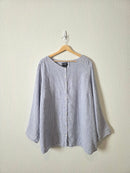 Striped Linen Button Up Shirt (3X)