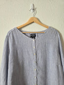Striped Linen Button Up Shirt (3X)