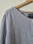 Striped Linen Button Up Shirt (3X)