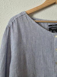 Striped Linen Button Up Shirt (3X)
