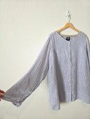 Striped Linen Button Up Shirt (3X)