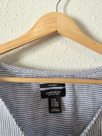 Striped Linen Button Up Shirt (3X)