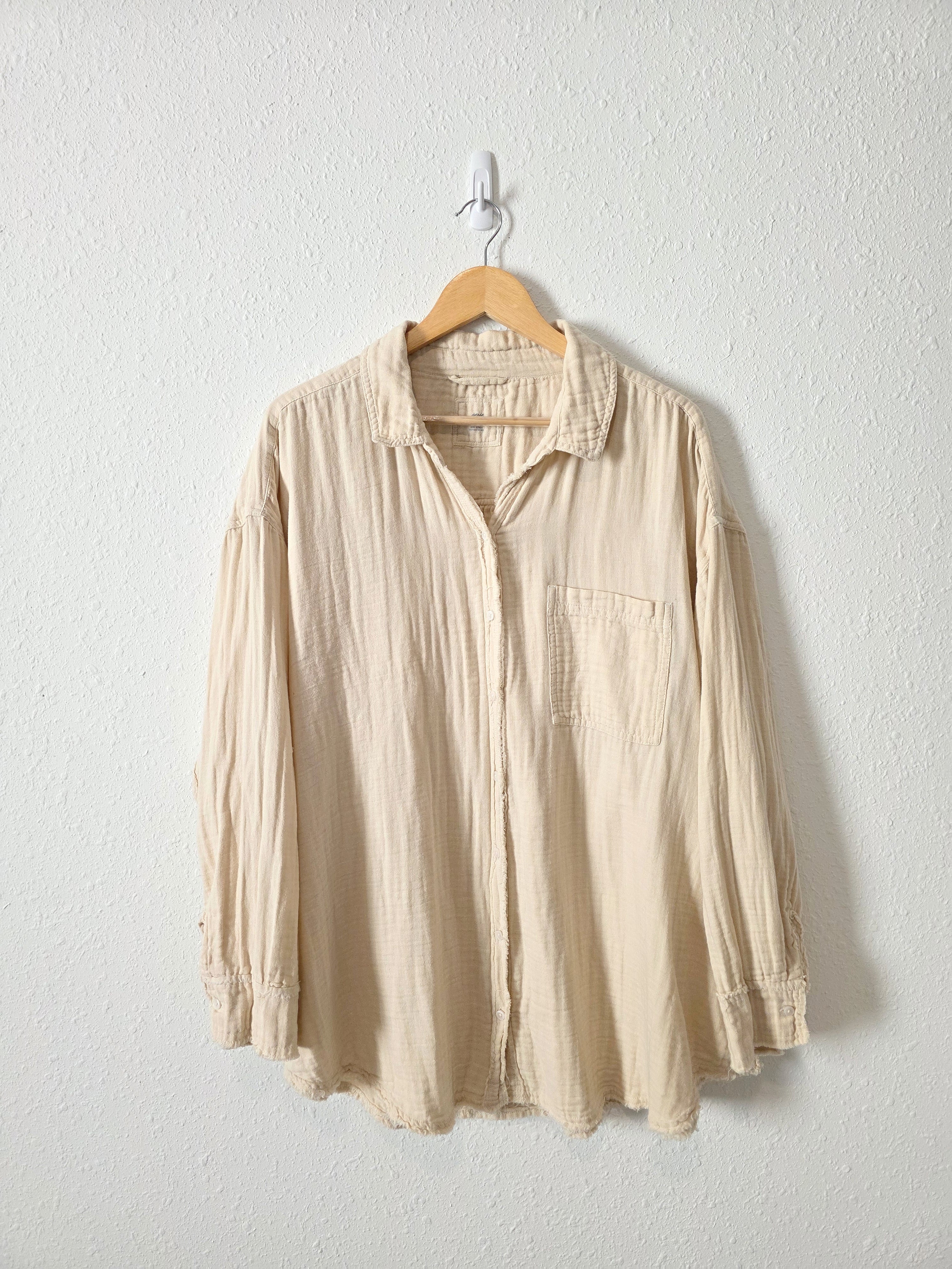 Aerie Oversized Cotton Gauze Shirt (XL)