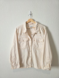 Kensie Ecru Snap Button Shirt Jacket (XL)